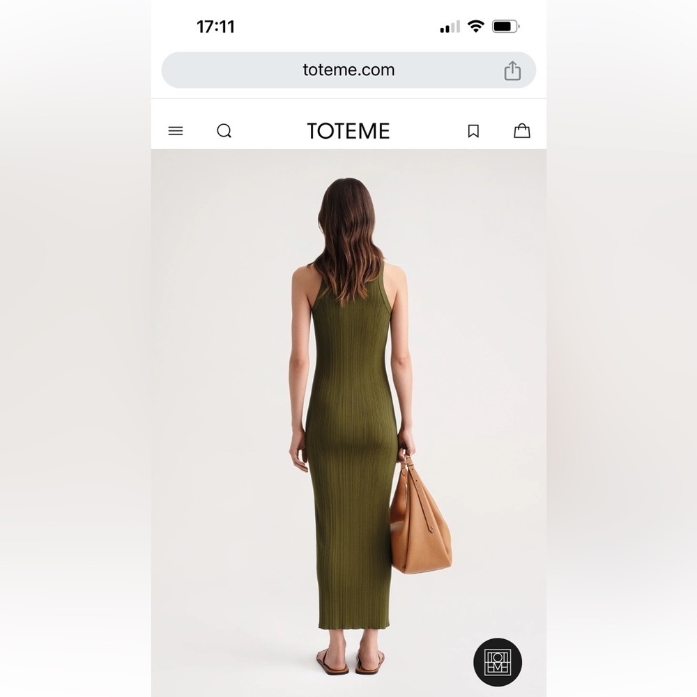 TOTEME seamless rib tank dress olive - Picture 3 of 10